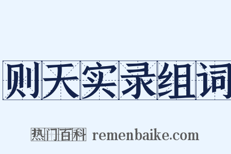 则天实录组词是什么意思的图片